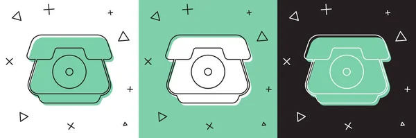 Définir Icône Combiné Téléphonique Isolé Sur Fond Blanc Vert Noir — Image vectorielle