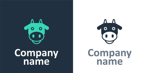 Піктограма Голови Logotype Cow Ізольована Білому Тлі Елемент Шаблону Дизайну — стоковий вектор