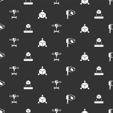 3D tarayıcıyı küp, Isometric, yazıcı anahtarı anahtarıyla ve pürüzsüz desenle ayarla. Vektör.