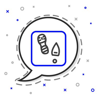 Beyaz arka planda izole edilmiş çizgi insan ayak izi ayakkabı ikonu. Ayakkabı tabanı. Renkli taslak konsepti. Vektör.