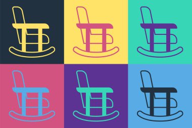 Pop Art Sallanan Sandalye ikonu renk arkaplanında izole. Vektör.