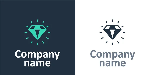 Logotyp Diamond Ikon Isolerad Vit Bakgrund Smyckessymbol Gem Sten Mall — Stock vektor