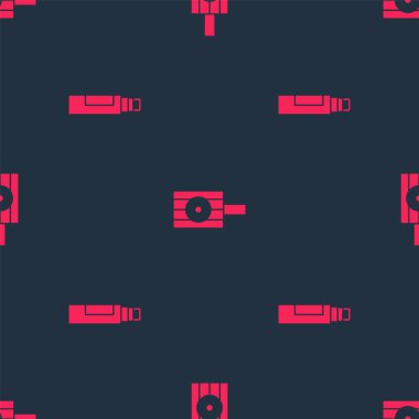 İşaretleyici kalem ve sprey başlığı dikişsiz desende tıkayabilir. Vektör.