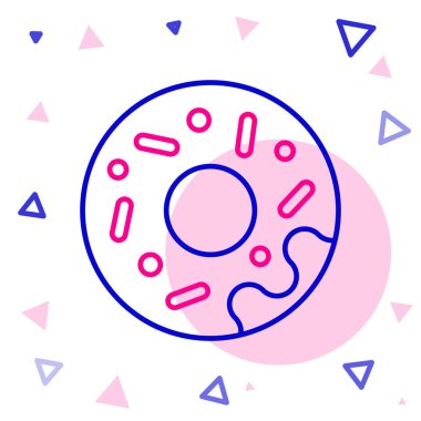 Beyaz arka planda izole edilmiş tatlı jöleli donut. Renkli taslak konsepti. Vektör.