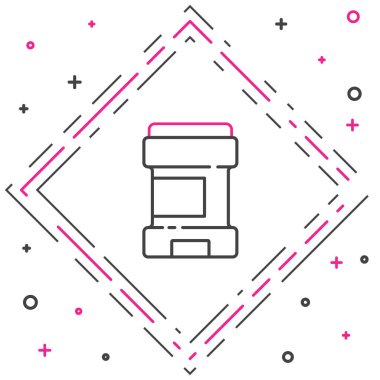 Terleme önleyici deodorant rulo simgesi beyaz arkaplanda izole edildi. Vücut hijyeni için kozmetik. Renkli taslak konsepti. Vektör.