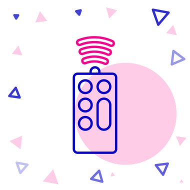 Satır Uzaktan Denetim simgesi beyaz arkaplanda izole edildi. Renkli taslak konsepti. Vektör.