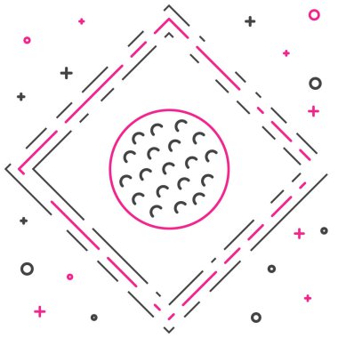 Golf topu simgesi beyaz arkaplanda izole edildi. Renkli taslak konsepti. Vektör.