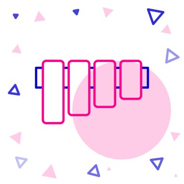 Line Pan flüt simgesi beyaz arkaplanda izole edildi. Geleneksel Peru müzik aleti. Peru, Bolivya ve Meksika 'dan halk enstrümanı. Renkli taslak konsepti. Vektör.