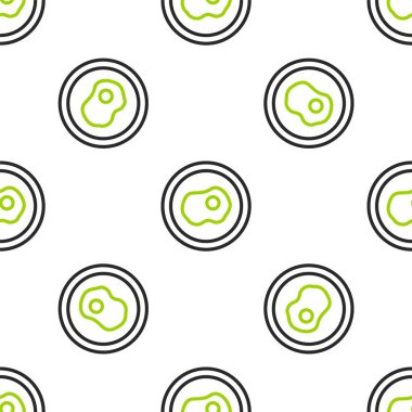 Hat çırpılmış yumurta ikonu beyaz arka planda izole edilmiş pürüzsüz desen. Ev yemeği, sahanda yumurta, sağlıklı kahvaltı, omlet ikonu. Vektör.