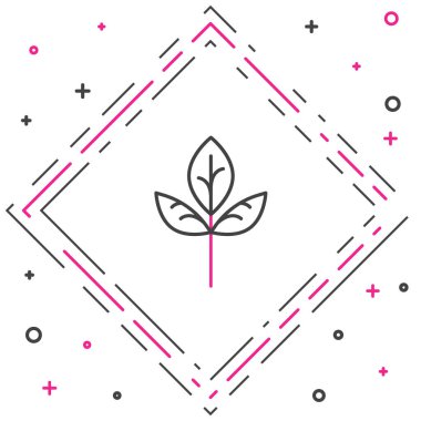 Çizgi Yaprak simgesi beyaz arkaplanda izole edildi. İşaret bırakıyor. Taze doğal ürün sembolü. Renkli taslak konsepti. Vektör.