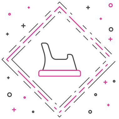 Beyaz arka planda izole edilmiş çizgi bebek tuvalet ikonu. Lazımlık. Renkli taslak konsepti. Vektör.