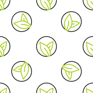 Çizgi çay yaprağı simgesi beyaz arkaplanda izole edilmiş kusursuz desen. Çay yaprakları. Vektör.