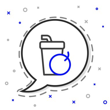 Yeni çizgi smoothie simgesi beyaz arkaplanda izole edildi. Renkli taslak konsepti. Vektör.