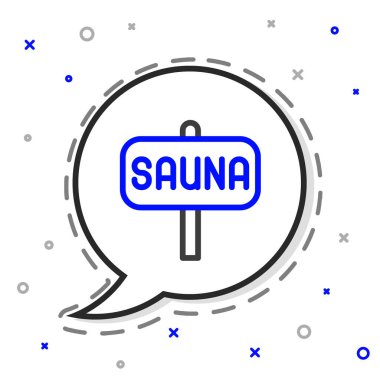 Hat Sauna simgesi beyaz arkaplanda izole edildi. Renkli taslak konsepti. Vektör.