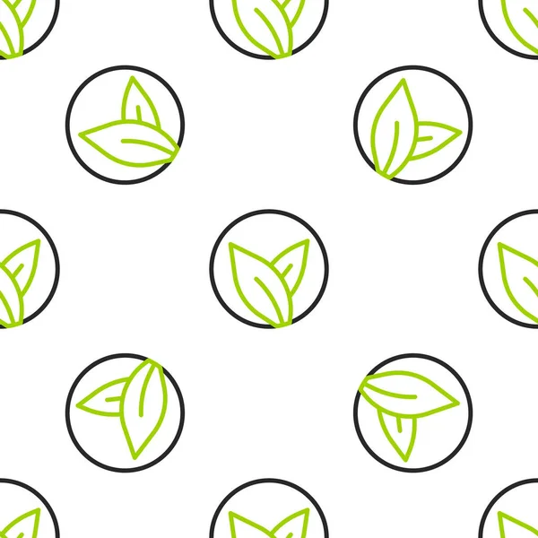 Çizgi çay yaprağı simgesi beyaz arkaplanda izole edilmiş kusursuz desen. Çay yaprakları. Vektör.