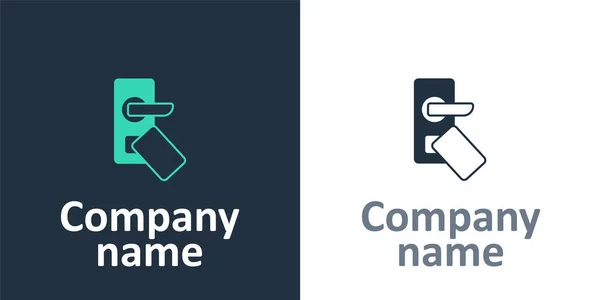 Logotyp Digitální Dveřní Zámek Bezdrátovou Technologií Pro Odemykání Ikony Izolované — Stockový vektor