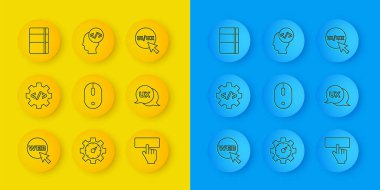 Hat Web ve grafik tasarımı Front geliştirme Bilgisayar fare klavyesi UI veya UX Sketchbook albümü ve simgesi ayarla. Vektör.