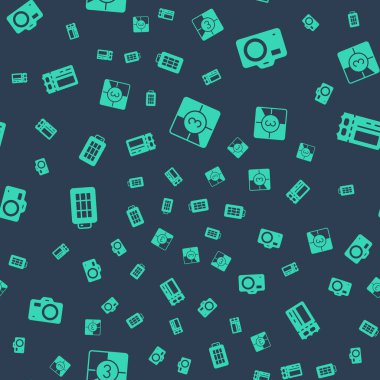 Eski film geri sayım çerçevesini, fotoğraf makinesini Softbox ışığını ve sinema biletini kusursuz bir şekilde ayarla. Vektör.