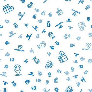 Çizgiyi bowling topu, bovling pimi ve bilardo ıstakasıyla kusursuz bir şekilde ayarlayın. Vektör.