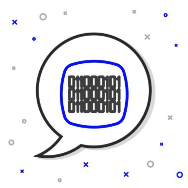 Satır ikili kod simgesi beyaz arkaplanda izole edildi. Renkli taslak konsepti. Vektör.