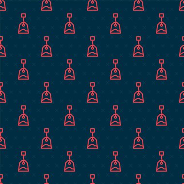 Kırmızı çizgi çay poşeti simgesi siyah arka planda izole edilmiş. Vektör İllüstrasyonu.