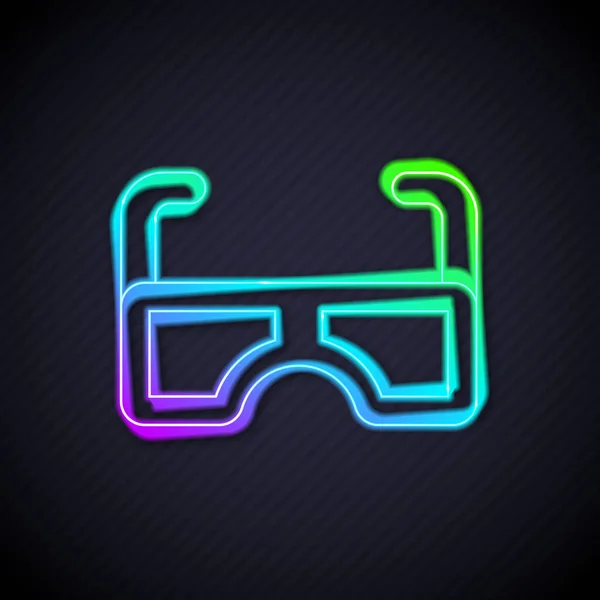 Leuchtende Neonfarbene Brillen Auf Schwarzem Hintergrund Brillengestell Symbol Vektor — Stockvektor