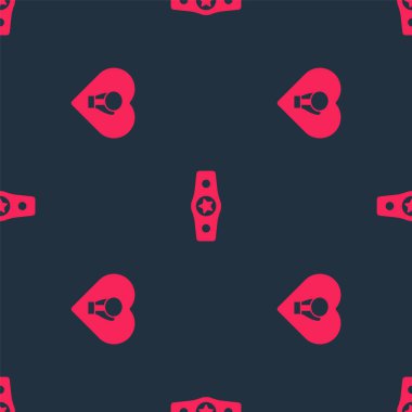 Boks eldiveni ve kemeri kusursuz desene ayarlayın. Vektör.