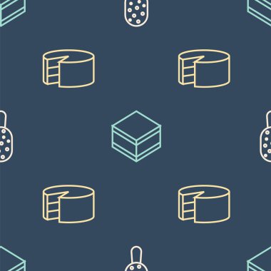 Dondurma, Kek ve Brownie çikolatalı kekini kusursuz bir şekle sokun. Vektör.