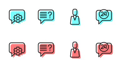 Çalışan Telefon Hattı 'nı 24 saat destekleyin. Bilinmeyen arama ve simge desteği. Vektör.