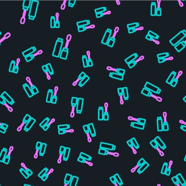 Çizgi Mascara fırça simgesi siyah arkaplanda izole edilmiş kusursuz desen. Vektör.