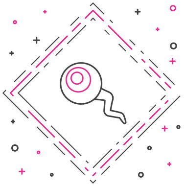 Çizgi Gözü simgesi beyaz arkaplanda izole edildi. Mutlu Cadılar Bayramı Partisi. Renkli taslak konsepti. Vektör.