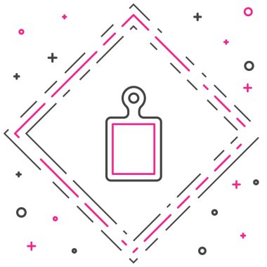 Çizgi kesme tahtası simgesi beyaz arkaplanda izole edildi. Kesme tahtası sembolü. Renkli taslak konsepti. Vektör.