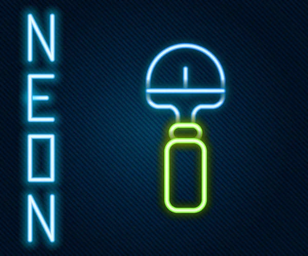 Gloeiende Neon Lijn Schep Pictogram Geïsoleerd Zwarte Achtergrond Tuingereedschap Gereedschap — Stockvector