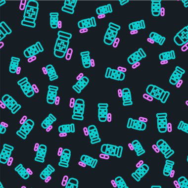 Çizgi antidot simgesi siyah arkaplanda izole edilmiş. Vektör.