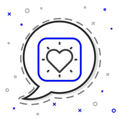 Çizgi Kalbi simgesi beyaz arkaplanda izole edildi. Romantik sembol, bağlanma, tutku ve düğün. Sevgililer günün kutlu olsun. Renkli taslak konsepti. Vektör.