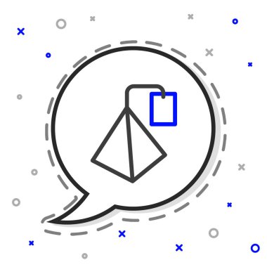 Çay poşeti simgesi beyaz arkaplanda izole edildi. Renkli taslak konsepti. Vektör.