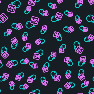 Cıva simgesinin çizgi düşüşü siyah arkaplanda izole edilmiş kusursuz desen. Vektör.