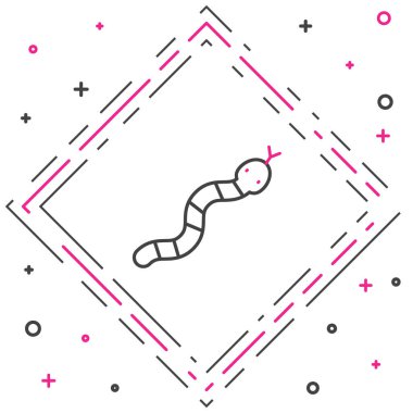 Yılan Çizgisi simgesi beyaz arkaplanda izole edildi. Renkli taslak konsepti. Vektör.