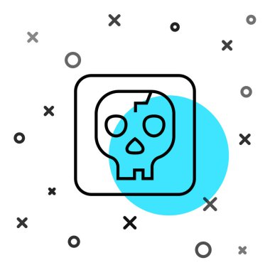 Siyah çizgi arkeoloji simgesi beyaz arkaplanda izole edildi. Rastgele dinamik şekiller. Vektör.