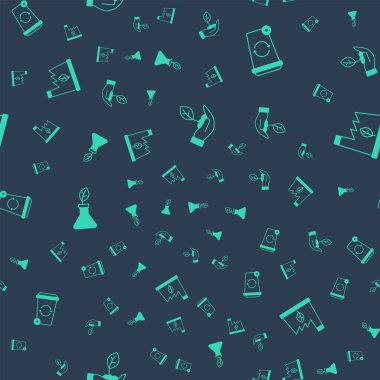 Bitkiyi geri dönüşüm kutusuna yerleştirin çöpü geri dönüşümlü ve pürüzsüz bir kalıba sokun. Vektör.