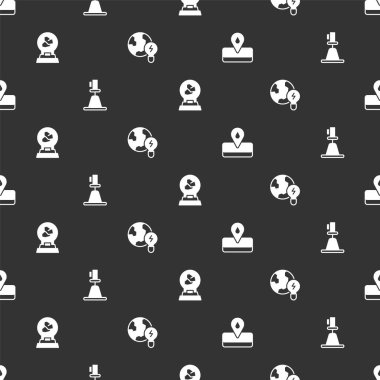 Petrol Sahası Tacheometre Teodolit Sergisi 'ni mineral kayaları ve Küresel Gezegen Ampulü ile kusursuz desenlere ayarlayın. Vektör.