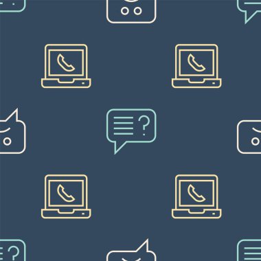 Hüzünlü Gülümseyen Telefon 'u 24 saat destekle ve kusursuz şablon üzerinde bilinmeyen arama yap. Vektör.