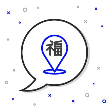 Çin Yeni Yıl çizgisi simgesi beyaz arkaplanda izole edildi. Renkli taslak konsepti. Vektör.