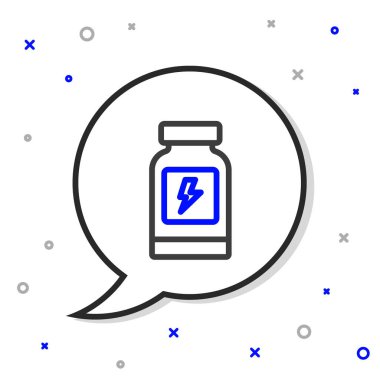 Çizgi Enerjisi içecek simgesi beyaz arkaplanda izole edildi. Renkli taslak konsepti. Vektör.