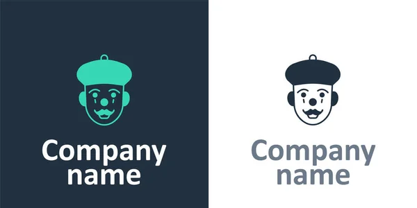 Logotype French Mime Icon Ізольований Білому Тлі Logo Design Template — стоковий вектор