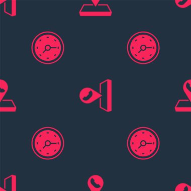 Saat ve Çağrı merkezinin konumunu kusursuz bir şablona ayarla. Vektör.