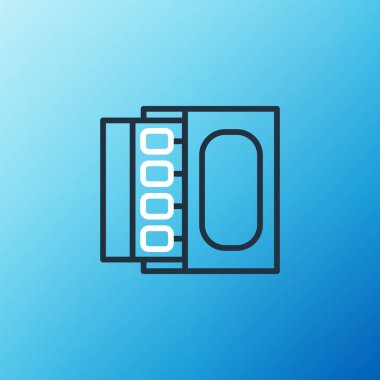 Satır Açık kibrit kutusu ve kibrit kutusu mavi arkaplanda izole edilmiş. Renkli taslak konsepti. Vektör.