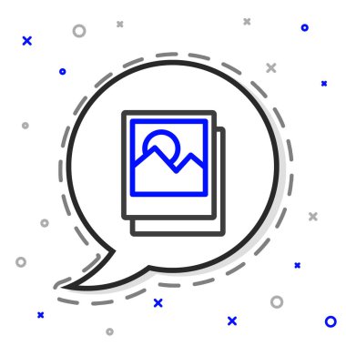 Çizgi Resim simgesi beyaz arkaplanda izole edildi. Renkli taslak konsepti. Vektör.