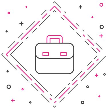 Satır Evrak Çantası simgesi beyaz arkaplanda izole edildi. İş ilanı. İş portföyü. Renkli taslak konsepti. Vektör.