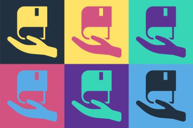 Pop Art Book bağış simgesi renk arkaplanında izole edildi. Vektör.